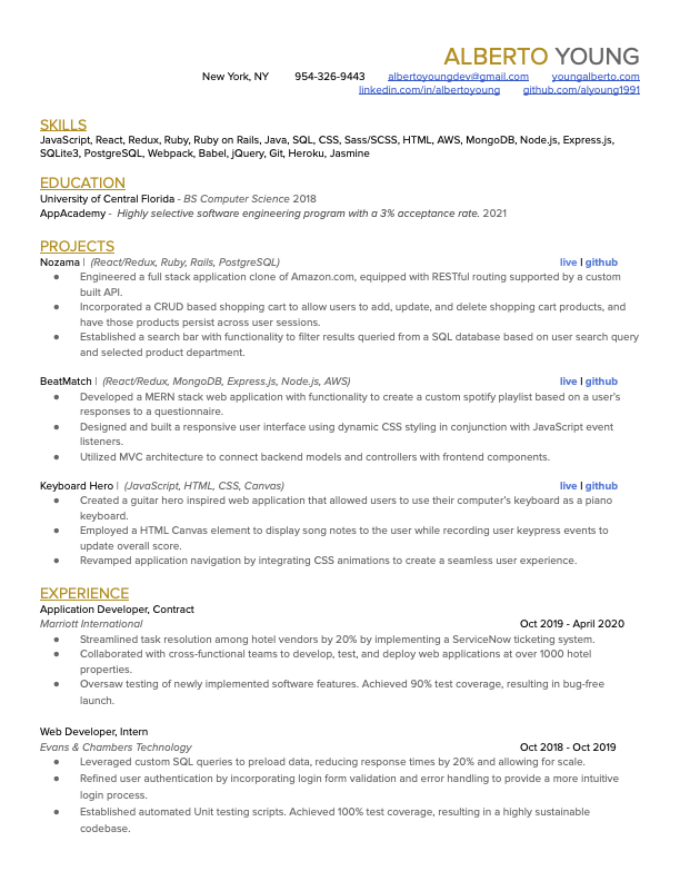 Alberto Young Resume